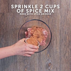 Pouring spice mix